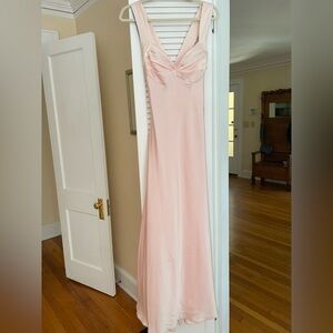 Calvin Klein Pink Sleeveless V-neck Gown